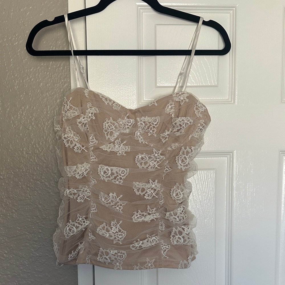 Lace Corset Zip Up Camisole